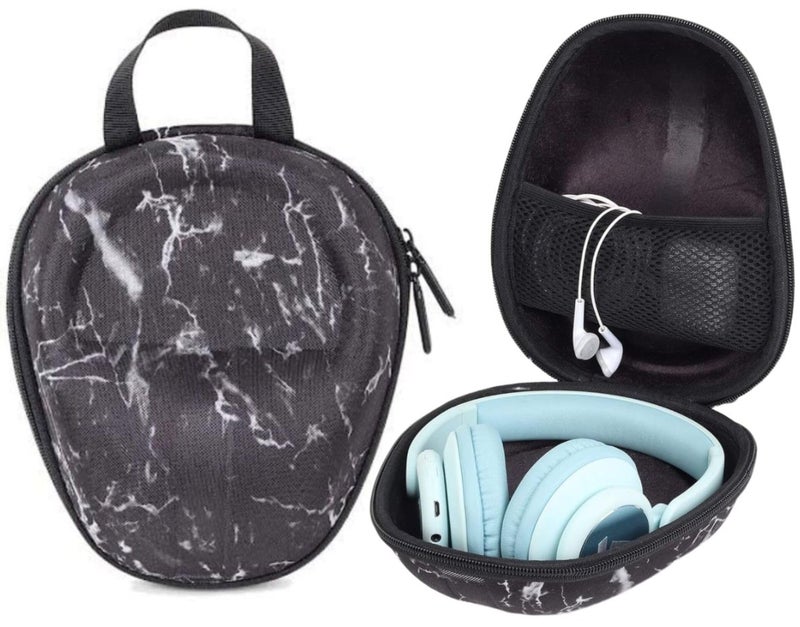 GadgetBite Headphone Carrying EVA Case Earpads Storage Bag Headphone Pouch Portable Anti-Pressure Compatible with Boat 550/Sony WH C510/Flix X1/Sony CH710n/Hyperx Cloud Cases (Marble Design) - Image 1