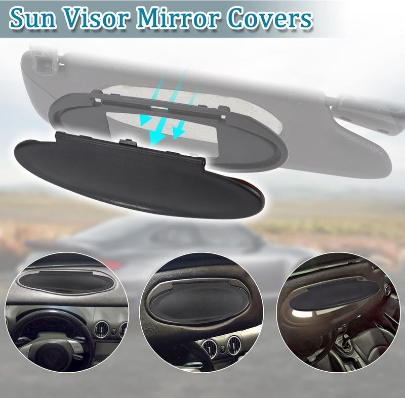BILLFARO 1Pcs Sun Visor Mirror Cover Replacement,Driver/Passenger Side Sunvisor Vanity Mirror Lid Caps Cover for Porsche 996/997-911 986/987 for Boxster for Cayman 1996-2010 - Image 5