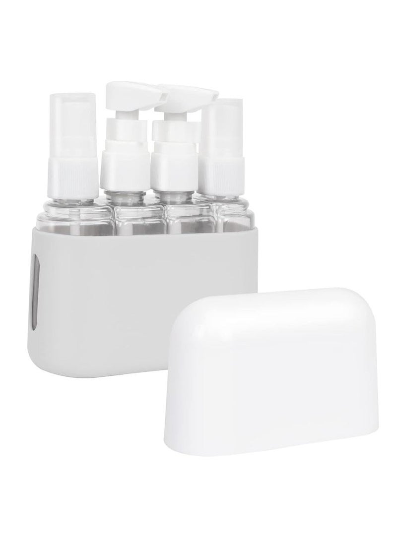 Oasisgalore 4 Pcs Travel Bottles Set ,Reusable Grey Travel Containers Set  - Image 1
