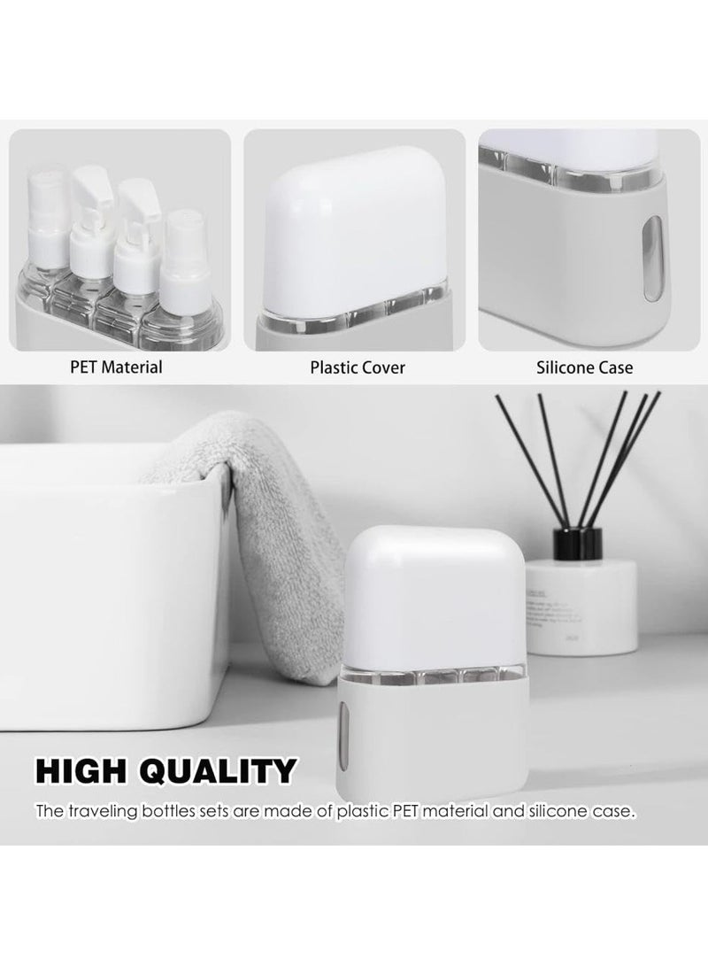 Oasisgalore 4 Pcs Travel Bottles Set ,Reusable Grey Travel Containers Set  - Image 4