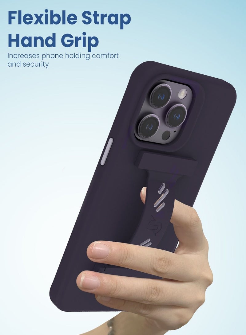 Remson Mag-X Phone Grip Strap with Magnetic Phone Kickstand (Deep Purple) - Image 2