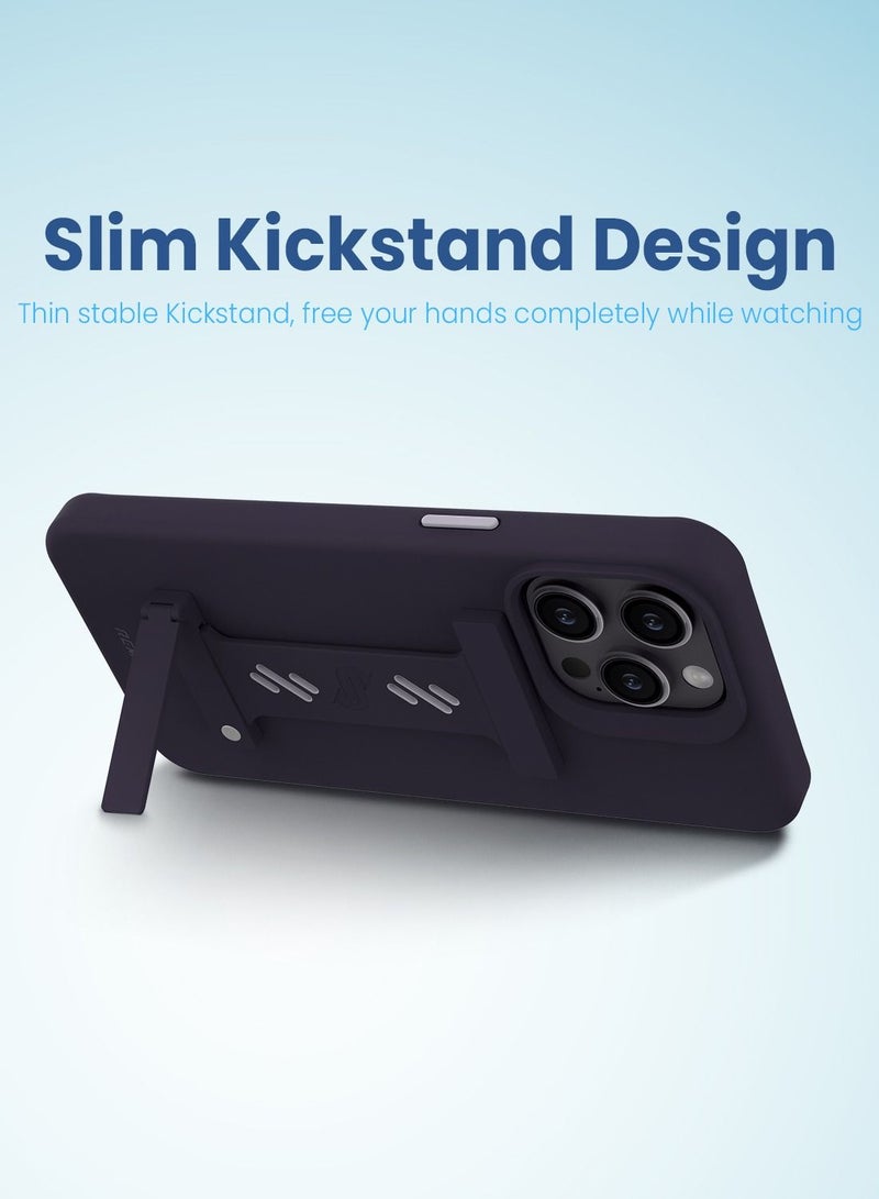 Remson Mag-X Phone Grip Strap with Magnetic Phone Kickstand (Deep Purple) - Image 3