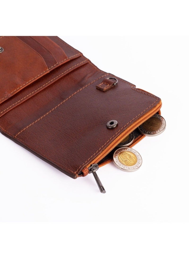 ايه ار سابلاي Ar Stash من Arij Bags | محفظة جلد طبيعي، تصميم نحيف بجيوب متعددة للكروت، سوستة للفكة، تنظيم عملي للكروت والنقود (هافان) - Image 4