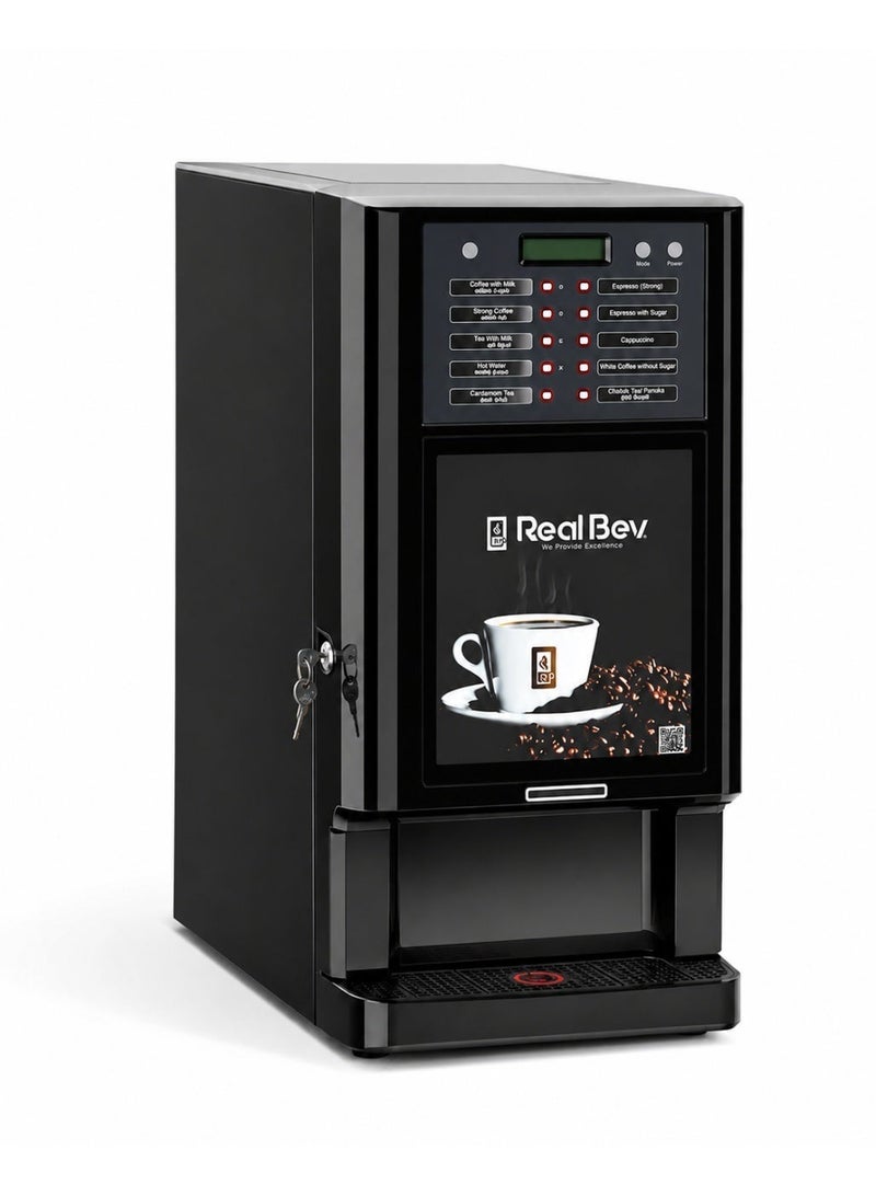 RealBev 10 Option Coffee Vending Machine | Automatic Tea & Coffee Dispenser | 10 Beverage Choices with Sugar & Sugar-Free Options | Commercial Hot Beverage Machine for Offices | 1 Year Warranty - Image 1