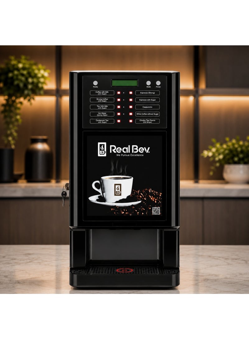 RealBev 10 Option Coffee Vending Machine | Automatic Tea & Coffee Dispenser | 10 Beverage Choices with Sugar & Sugar-Free Options | Commercial Hot Beverage Machine for Offices | 1 Year Warranty - Image 2
