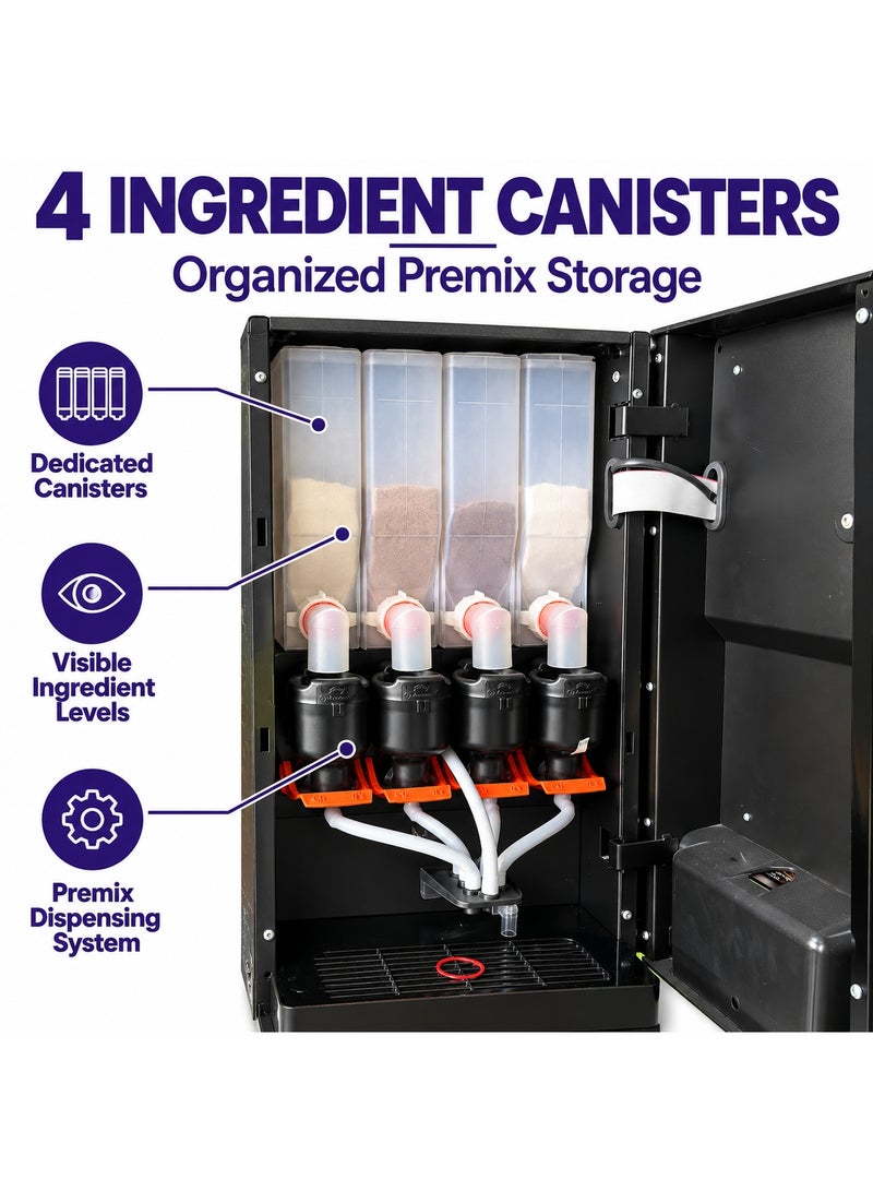 RealBev 10 Option Coffee Vending Machine | Automatic Tea & Coffee Dispenser | 10 Beverage Choices with Sugar & Sugar-Free Options | Commercial Hot Beverage Machine for Offices | 1 Year Warranty - Image 4