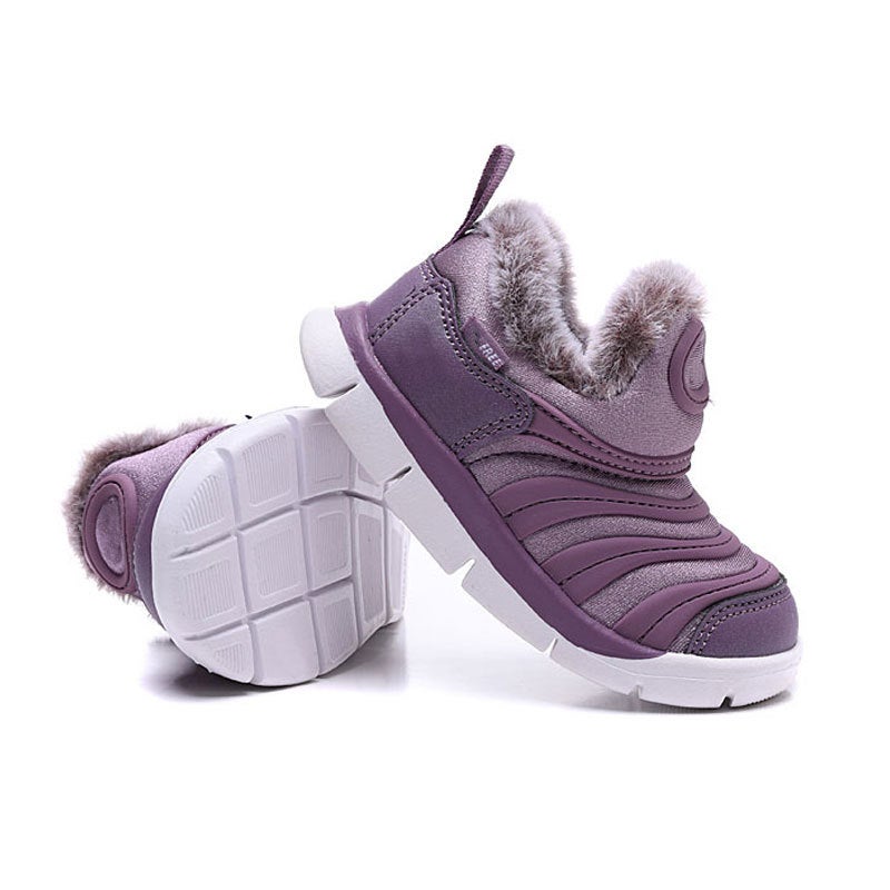 Fleece-Lined Caterpillar Warm Children'S Shoes Boys And Girls All-Match Classic Sports Toddler Shoes - Image 1