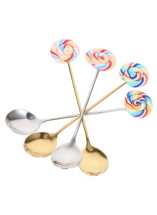 4Pcs lollipop coffee scoop, decorative coffee spoon, stainless steel spoon kitchen spoon stainless steel stirring spoon tea spoons cake spoon mixing spoon resin spoon fork Symphony - pzsku/ZA98D03028A5A35A45C6CZ/45/_/1721845377/df28a46e-174a-4a12-a069-ee8667163e2c
