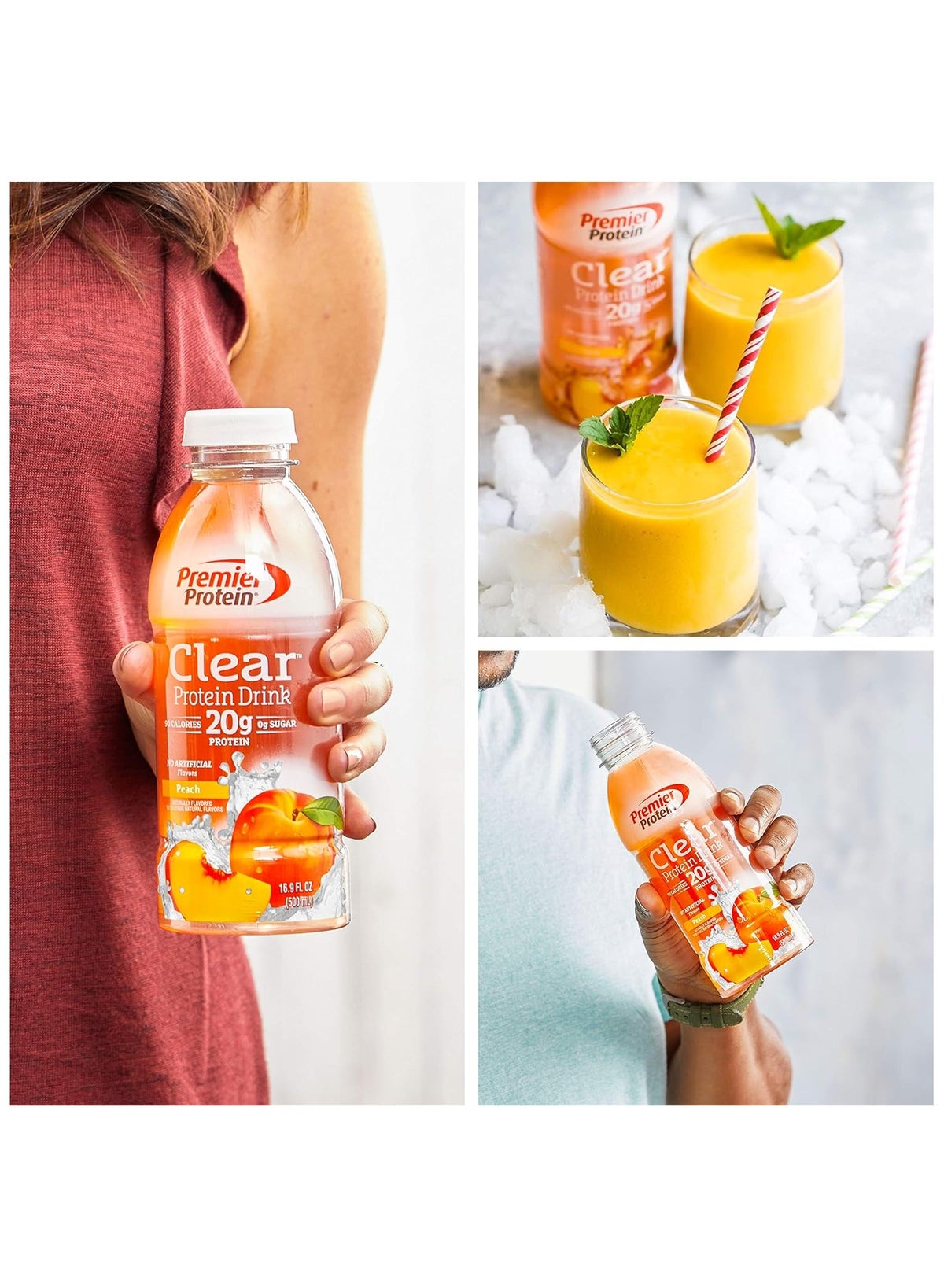 Premier Protein Premier Clear Protein Drink Peach 16.9 Fl Oz
