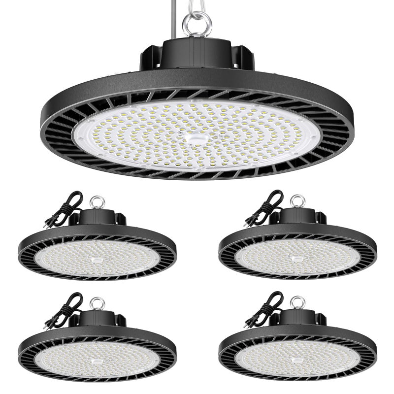 ONLYLUX 4Pack LED High Bay Light 200W 30000LM Commercial Lighting Products, 100-277V 6000K with Plug, Led Shop Lighting for Garage Barn Gyms Workshop Lighting - Image 1