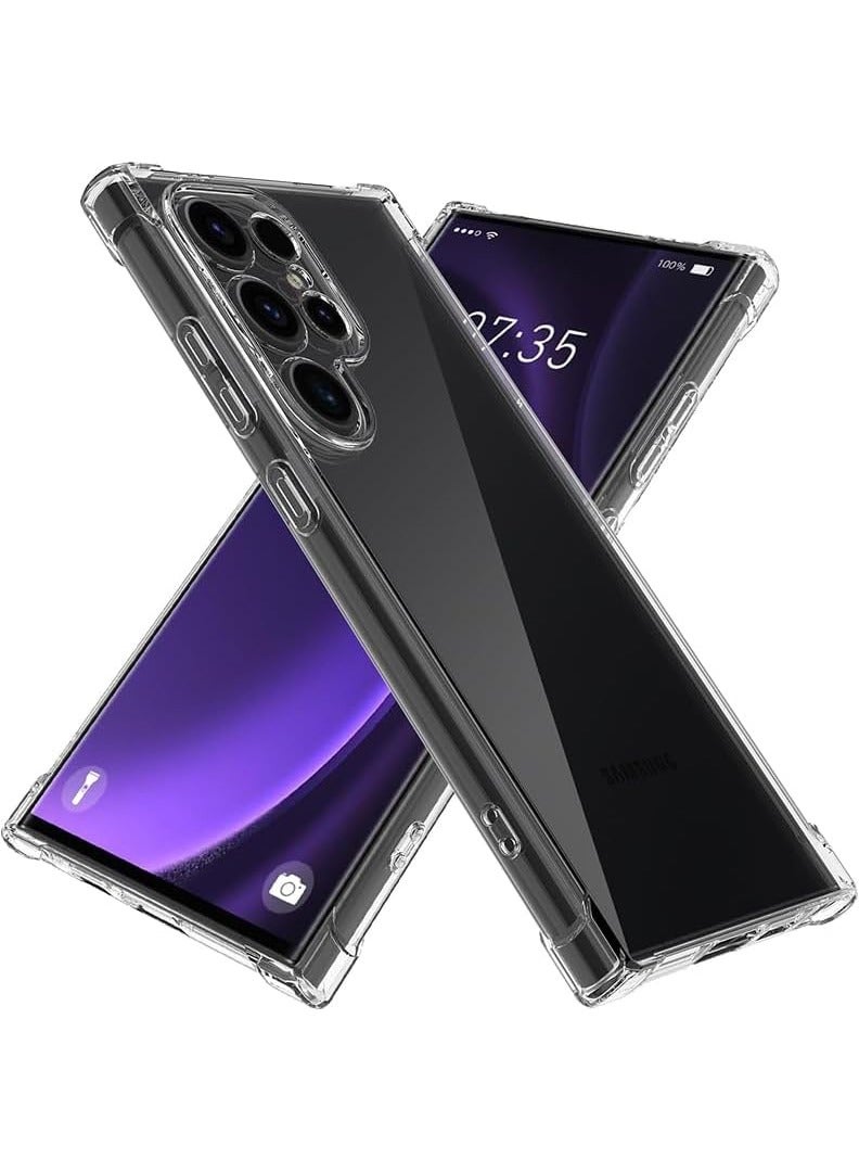 Case Up Samsung Galaxy S22 Ultra Clear Case, Shock-Absorption TPU Cell Phone Cover with Reinforced Corners, Soft Flexible & Crystal Clear Protective Bumper Case - Image 1