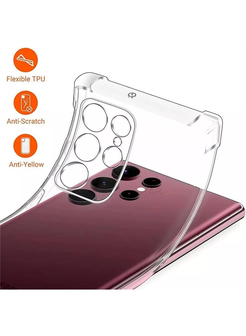 Case Up Samsung Galaxy S22 Ultra Clear Case, Shock-Absorption TPU Cell Phone Cover with Reinforced Corners, Soft Flexible & Crystal Clear Protective Bumper Case - Image 3