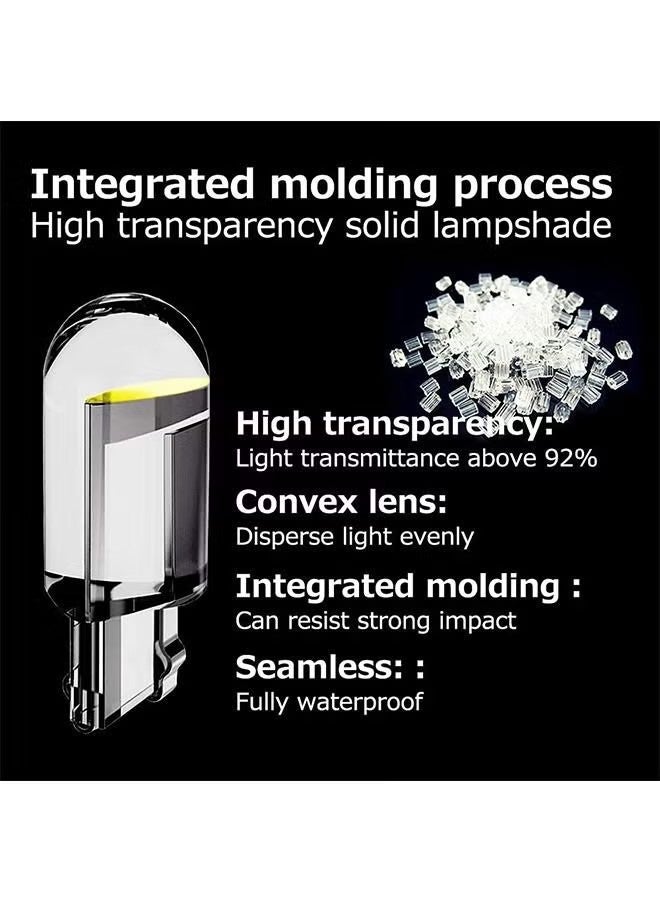 YJ 20 Pcs LED Light Bulbs White and Yellow, 6000K 68 2825 W5W T10 COB LED Wedge Replacement Bulbs, Mini Bulbs for License Plate Lights, Car Position Lamps, Map Light - Image 3