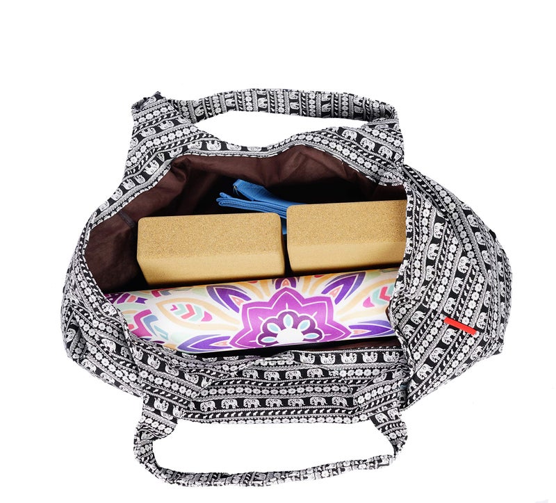 あおぞら(AOZORA) Aozora Yoga Mat Bag Large Yoga Mat Tote Sling Carrier with Pockets Fits Mats with Multi-Functional Storage Pockets Light and Durable (Elephant) - Image 2