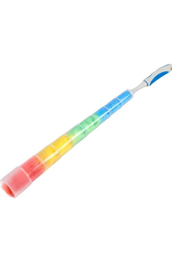 Telescopic Rainbow Feather Duster With Extendable Handle For Ceiling Fan & Furniture Cleaning – Multicolor  - Image 1