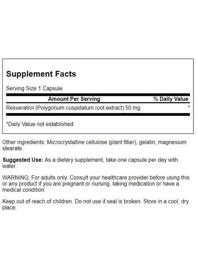 SWANSON Resveratrol 50 50 Milligrams 30 Capsules - Image 3