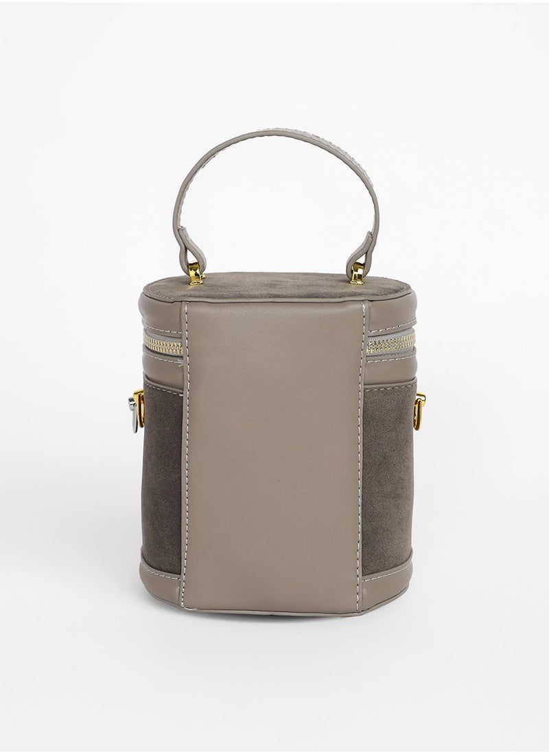 Haute Sauce - Women's The Velvet Bucket Bag - Ash Grey - Image 1
