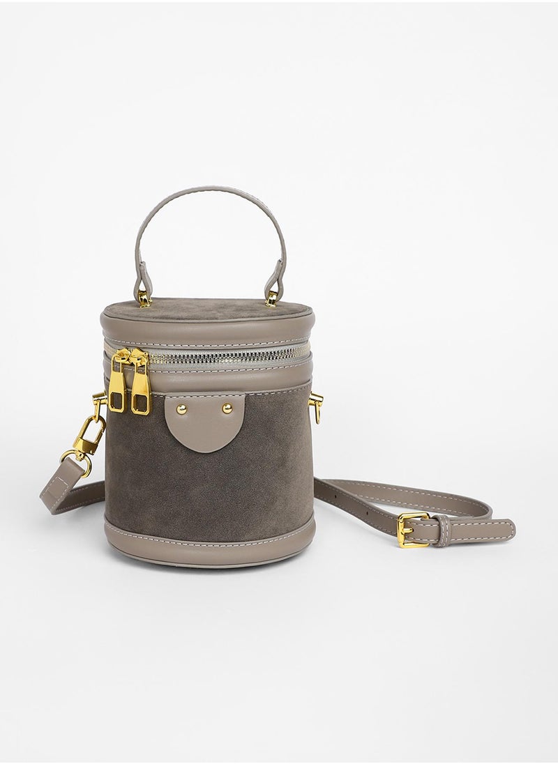 Haute Sauce - Women's The Velvet Bucket Bag - Ash Grey - Image 1