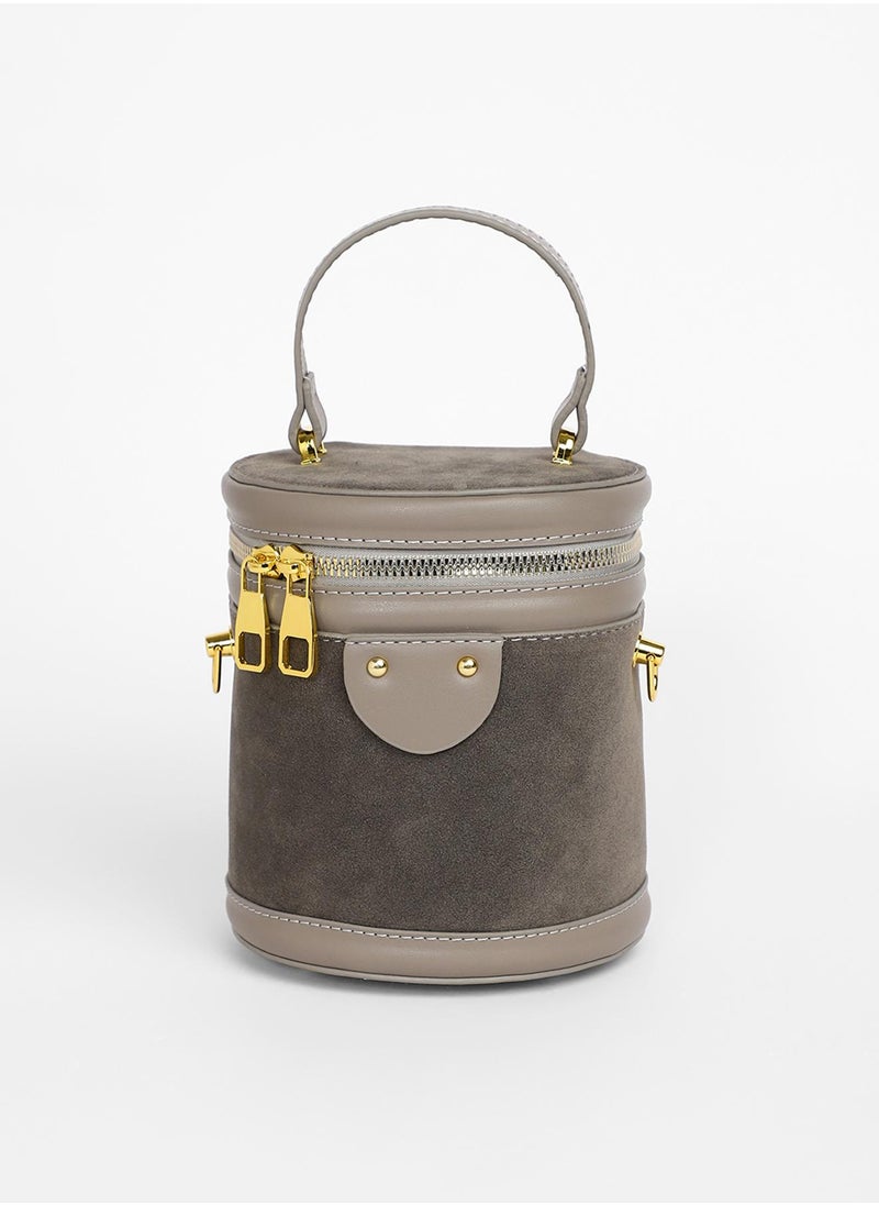 Haute Sauce - Women's The Velvet Bucket Bag - Ash Grey - Image 1