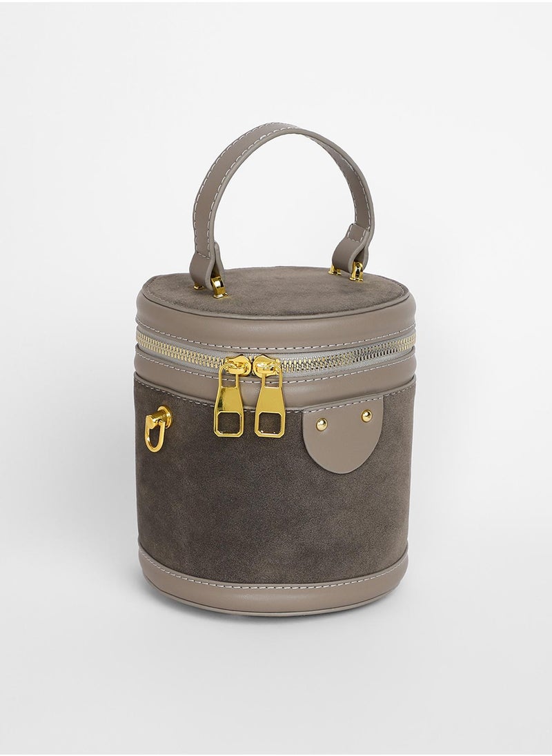 Haute Sauce - Women's The Velvet Bucket Bag - Ash Grey - Image 1