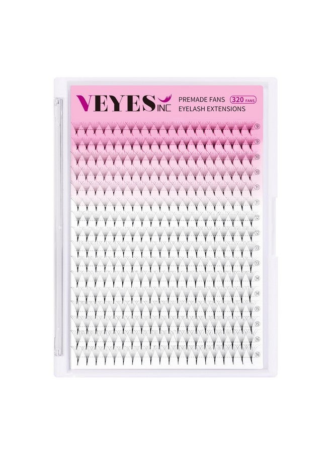 VEYES INC وصلات رموش جاهزة من Fans 3D14D Cd Curl بطول 916 مم، صينية رموش طبيعية وكثيفة بطول مختلط، لوازم رموش احترافية باللون الأسود غير اللامع (7D 0.07 Dcurl 916 مم) - Image 1