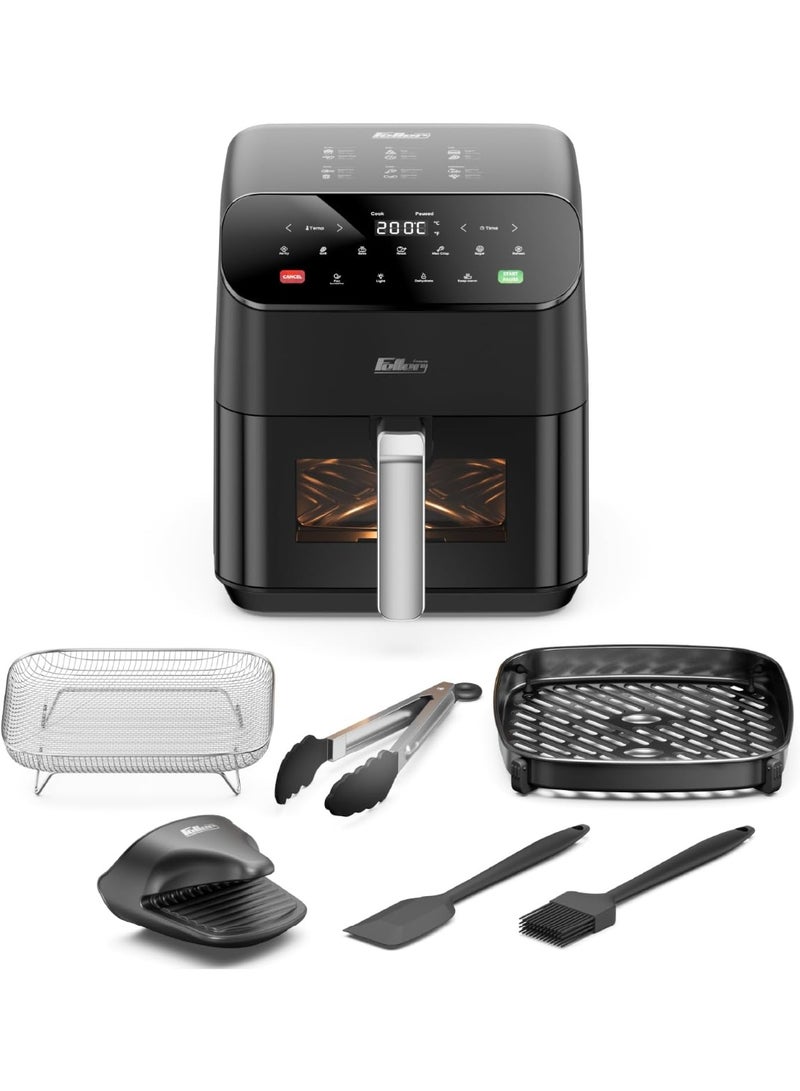 Feller Germany Air Fryer 1600 W, Large 5.5L Cap., Xcyclone-Tech, 4x Non-Stick Ceramic Coating,10 Cooking Functions, Touch Panel, Cool-Touch+Interior Lightning, AFR550, 2Y Guarantee-UAE Version - Image 1