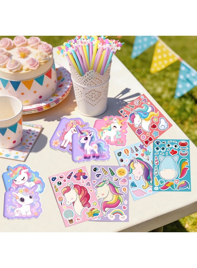 FRUITFUL PARTY Unicorn Stationery Party Favor Set for 12 Guests – 84 Pcs Unicorn Magical Gift Bundle with Headbands Seals Scratch Paintings Mini Notebooks Pens DIY Stickers & Gift Bags, Perfect for Unicorn Birthday Party Return Gifts - Image 5