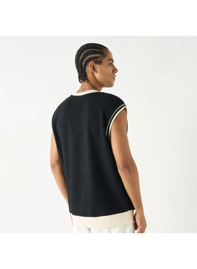 STARTER Starter Slogan Applique V-neck Sleeveless T-shirt
