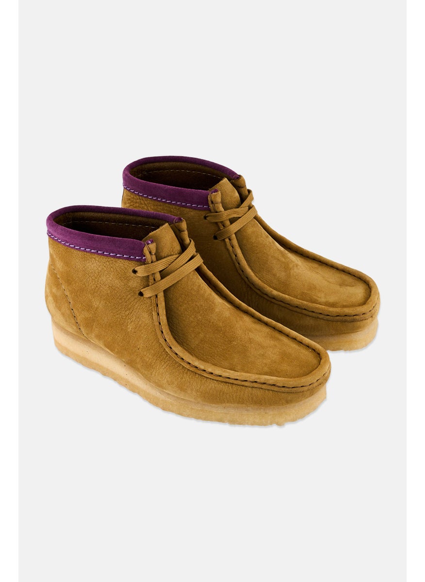 clarks Women Standard Wallabee Boot Lace Up Casual Shoes, Tan  - Image 1