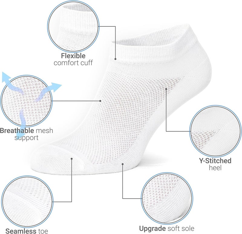 Duna Womens Socks, Ultra Thin Breathable Cotton Ankle Socks for Women, Athletic Running Low Cut No Show - Image 3