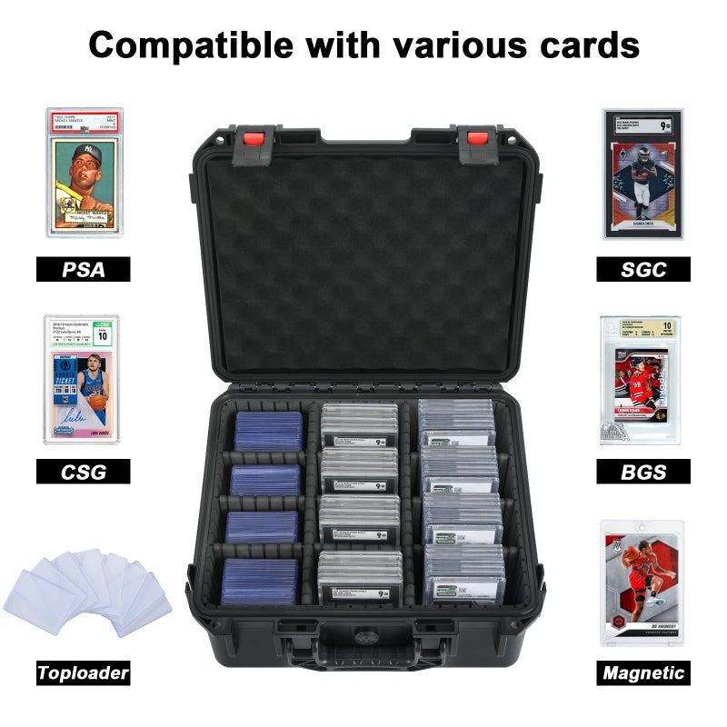 LOTOCASE Card Case Storage for Graded Sports Cards - PSA Baseball, Basketball, Football Trading Card Holder, Waterproof Protective Organizer Box for Zion, Slab, Top Loader, Magnetic (Holds 600+Toploaders) - Image 2