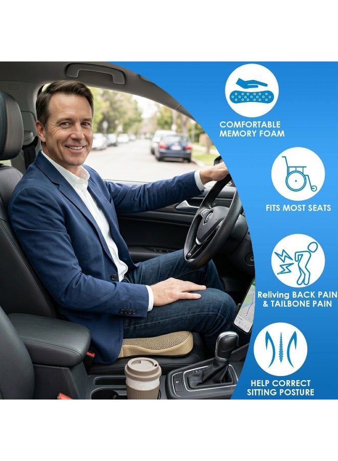 Agc Orthopedic Memory Foam Seat Cushion Coccyx Cushion for Car Office Chair Tailbone Pain Relief Cushion with U Shape Cutout, Breathable Mesh Cover, Anti Slip Base for Back Support Sitting Posture - Image 2