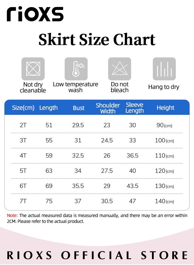RIOXS - Toddlers Kids Girls Corduroy A Line Dress Round Neck Long Sleeve Dress Ruffle Princess Dress - Image 1