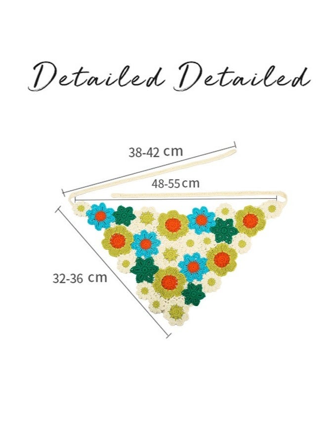 جيفت قطعتان من ربطات الشعر النسائية الكروشيه، وشاح شعر محبوك، غطاء رأس للفتيات، ربطة رأس زهرية عتيقة، إكسسوارات شعر، وشاح رأس زهري مثلث، ربطة رأس محبوكة مجوفة. - Image 3