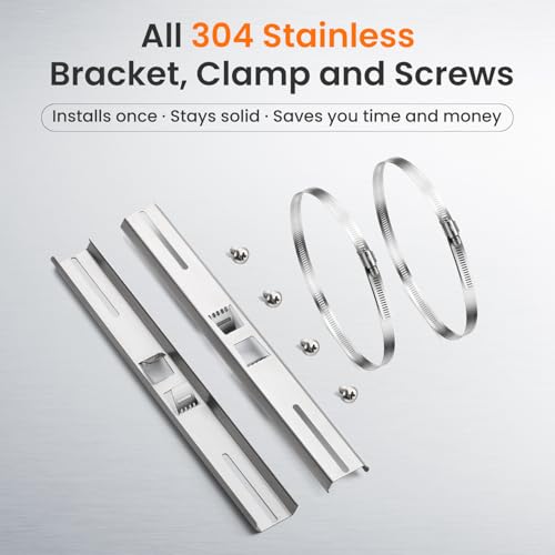 QILIPSU Pole Mounting Kits, 304 Stainless Steel 15.4" x 1.9" Brackets with Adjustable 2–8 Inch Clamps for Electrical Boxes, Devices, and Outdoor Applications - Image 2