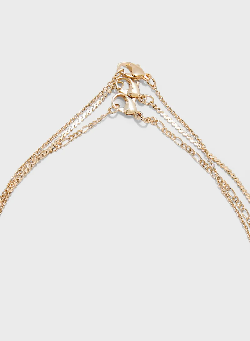 TOPMAN Chain Layered Necklace