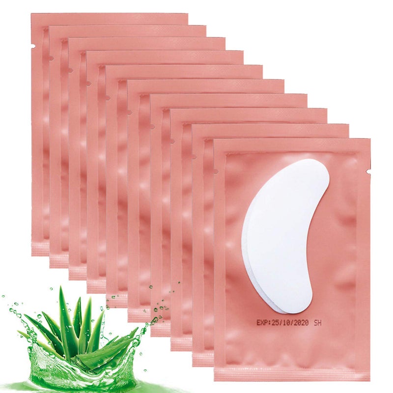 INKEL 50 Pairs Set Under Eye Pads,Eyelash Extension Gel Patches, Lash Extension Lint Free Under Hydrogel Eye Mask Pads Beauty Tool. (Pink) - Image 1