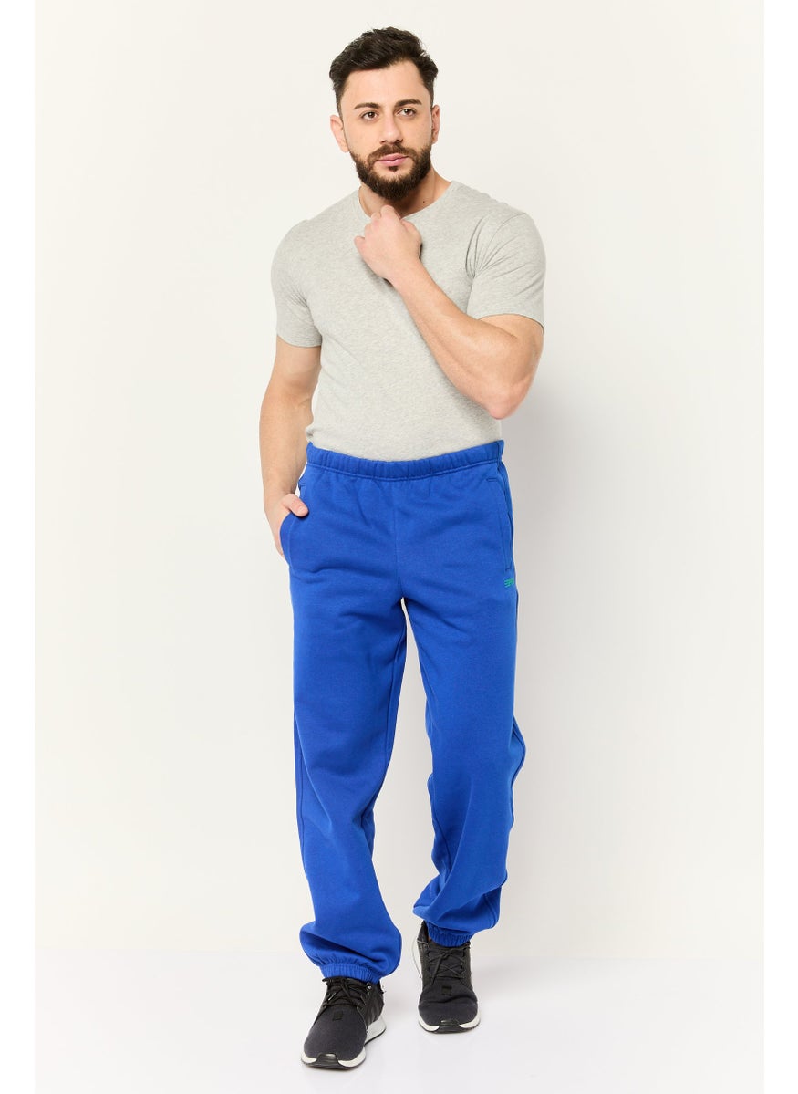 ESPRIT - Men Regular Fit Brand Logo Sweatpants, Blue - Image 1