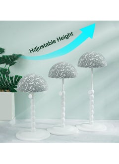 Generic 1-Pack Non-Slip Wig Stand Adjustable Height Portable with Lace Pattern Wig Holder Stands for Styling Wig Hair Drying Display and Storage (Grey)  - Image 3