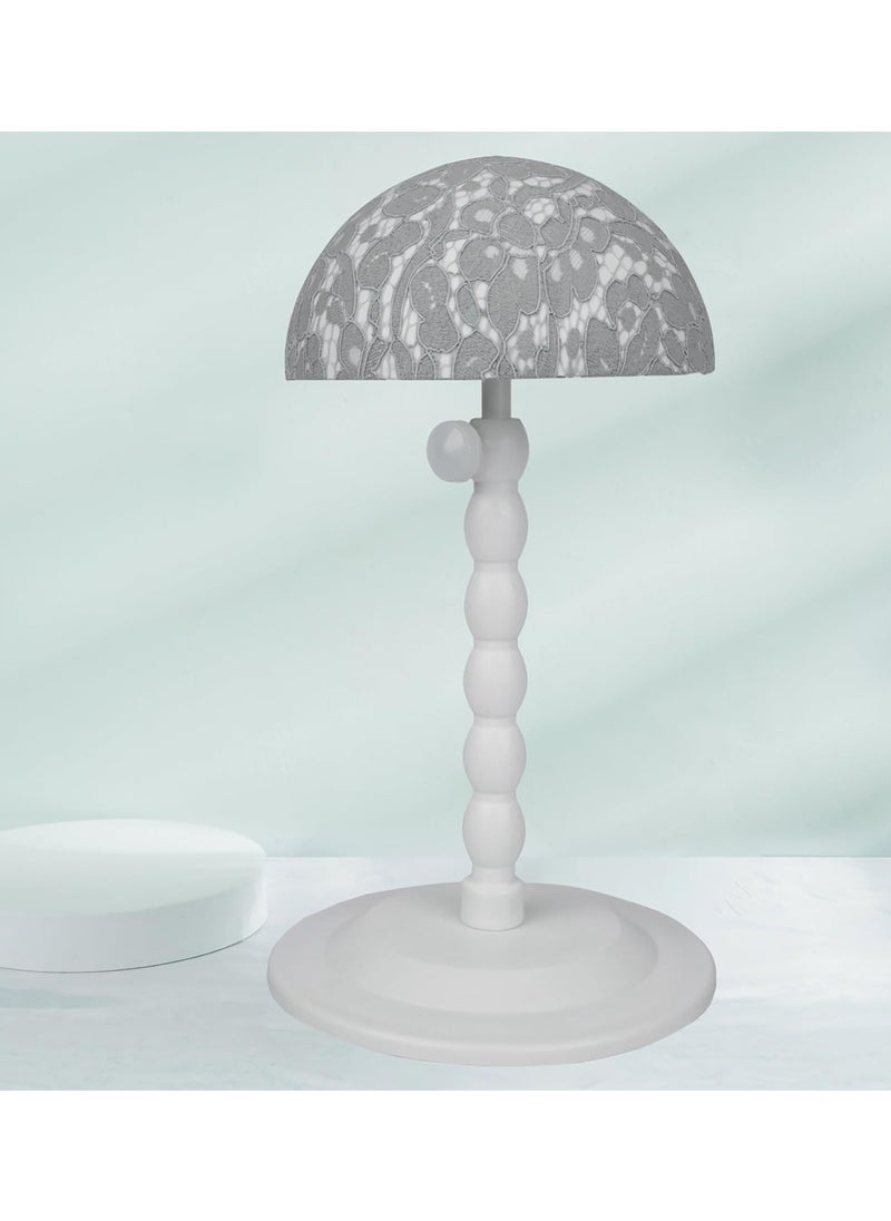 Generic - 1-Pack Non-Slip Wig Stand Adjustable Height Portable with Lace Pattern Wig Holder Stands for Styling Wig Hair Drying Display and Storage (Grey) - Image 1