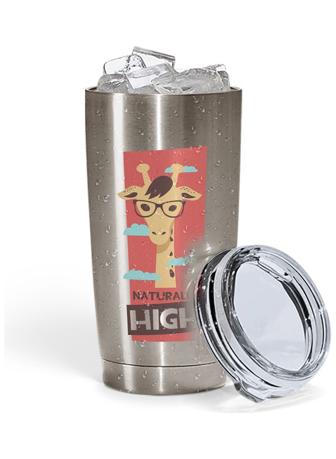 Giraffe Glasses Design Stainless Steel Tumbler With Lid Multicolour - Image 2