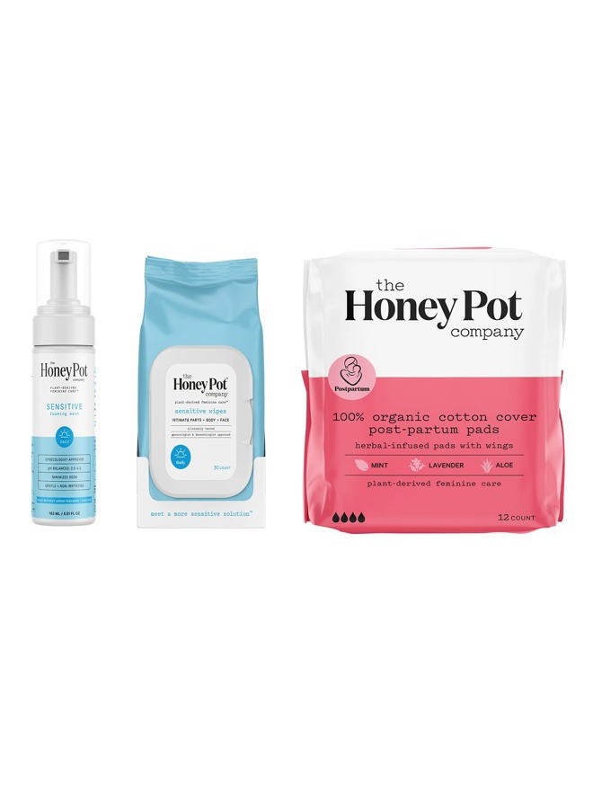 the Honey Pot company Herbal Postpartum Pads w/Wings - Infused w/Essential Oils for Cooling Effect, Organic Cotton Cover, & Ultra-Absorbent - 12ct - Image 5