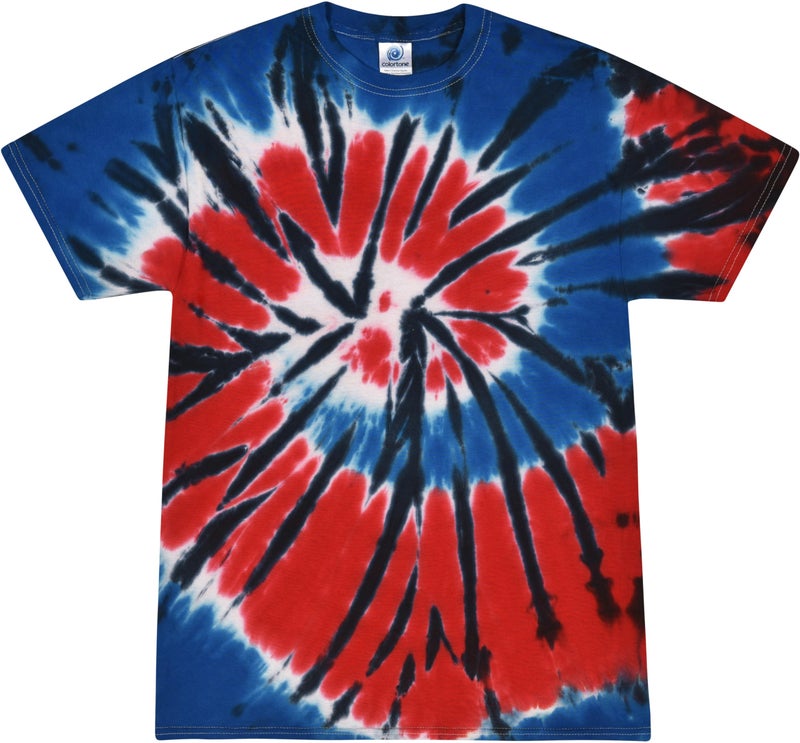 Colortone 100% Cotton Tie Dye T-Shirt for Women and Men, Medium, Independence - Image 1