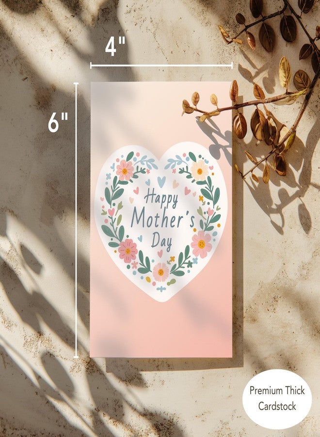 Paper Play Mother's Day Card - Premium Mothers Day Card with Envelope, Floral Heart Design Greeting Card 4 x 6 Inches - Image 3