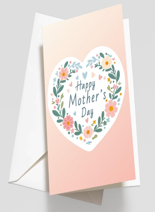 Paper Play Mother's Day Card - Premium Mothers Day Card with Envelope, Floral Heart Design Greeting Card 4 x 6 Inches - Image 1