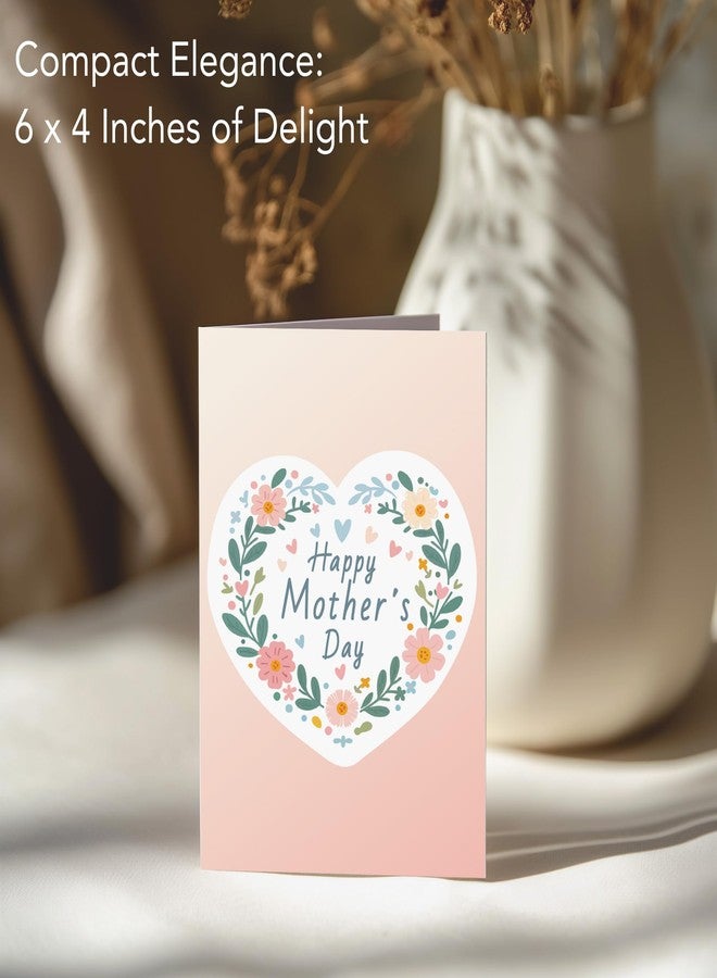 Paper Play Mother's Day Card - Premium Mothers Day Card with Envelope, Floral Heart Design Greeting Card 4 x 6 Inches - Image 5