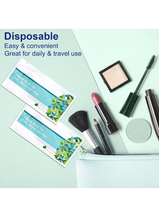 EZGO 100pcs Deep Cleaning Teeth Wipes Finger Brush Teeth Wipes Oral Brush Ups Latex Free Mint Flavor - Image 4