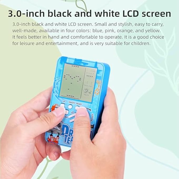 GAME CONSOLE POKET BLOCK RETRO BRICK GAMES BUILT-IN ELECTRONIC GAME PORTABLE GAME MACHINE PLAYER GAME DEVICE GIRLS AND BOYS (ORANGE) - Image 3