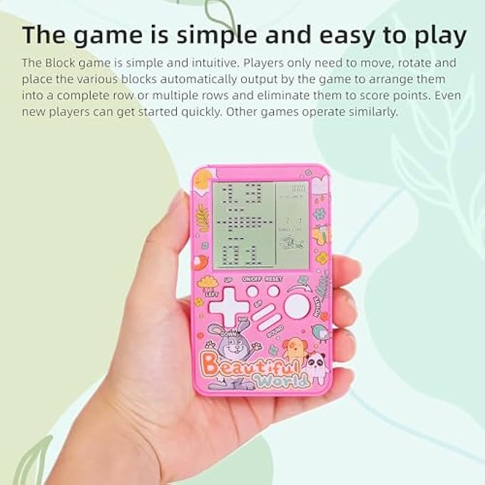 GAME CONSOLE POKET BLOCK RETRO BRICK GAMES BUILT-IN ELECTRONIC GAME PORTABLE GAME MACHINE PLAYER GAME DEVICE GIRLS AND BOYS (ORANGE) - Image 4