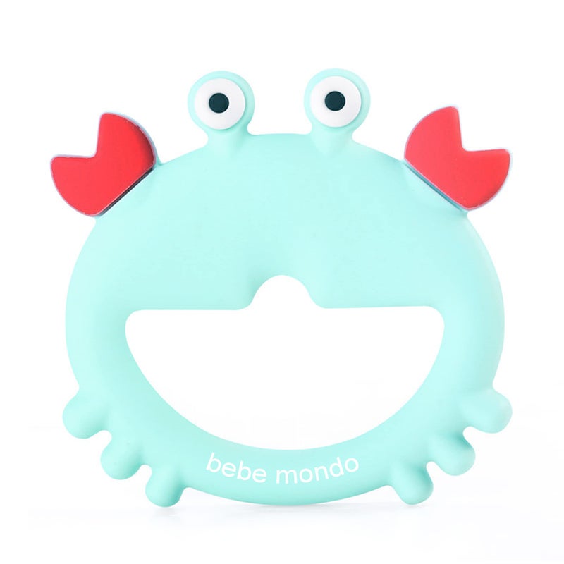 Bebe Mondo Teething Toys 3-6 Months, Teethers for Babies 3-6 6-12 Months for Teething Relief, Baby Teether Teething Toys 100% Silicone, Newborn Infant Sensory Baby Toys 0-6 Months,bebe mondo (Crab) - Image 1